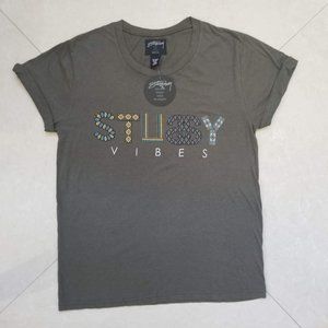 Stussy Olive Green T-shirt NWT, small flaw